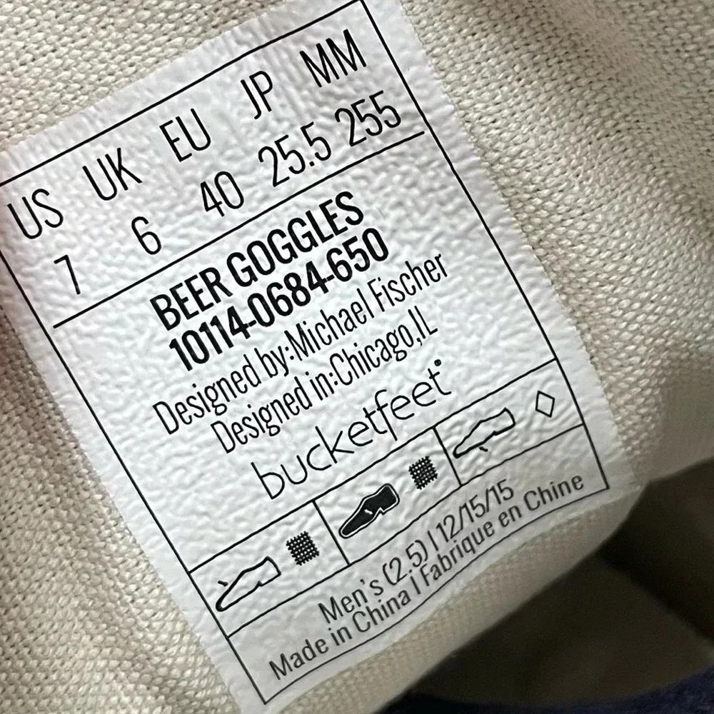 Bucketfeet Beer Goggles Navy “ Glasses” Sneakers size 7